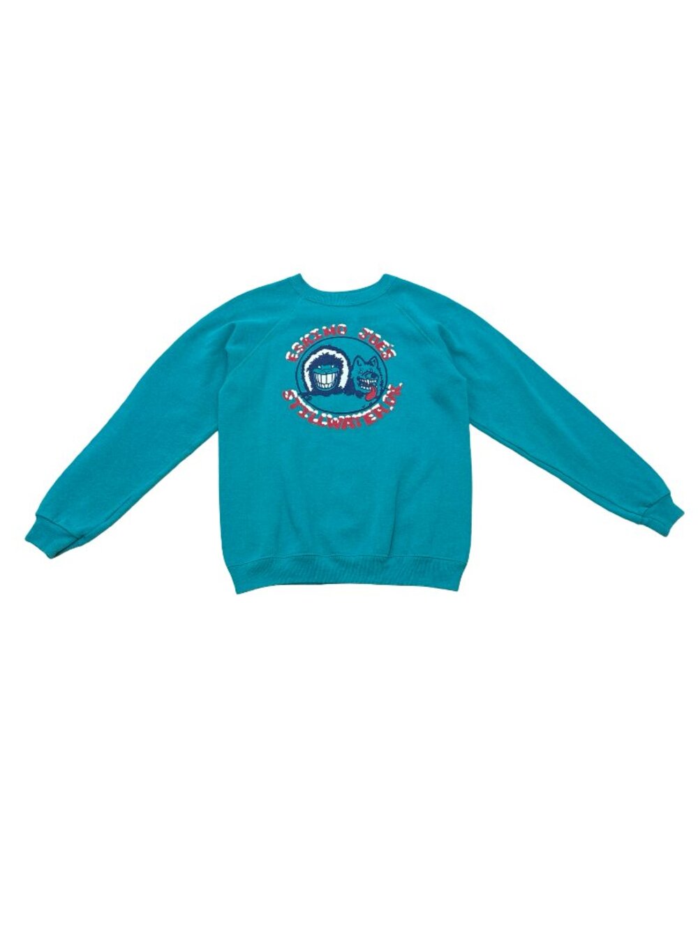 Vintage 1990s Eskimo Joe's Stillwater OK Teal Crewneck Sweatshirt Made in USA